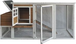 Aleko Multi-Level Wooden Chicken Coop & Rabbit Hutch, 77.9 x 29.5 x 40.5-in slide 2 of 6