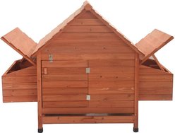 Aleko Multi-Level Wooden Chicken Coop & Rabbit Hutch, 62 x 39.5 x 45-in slide 2 of 6