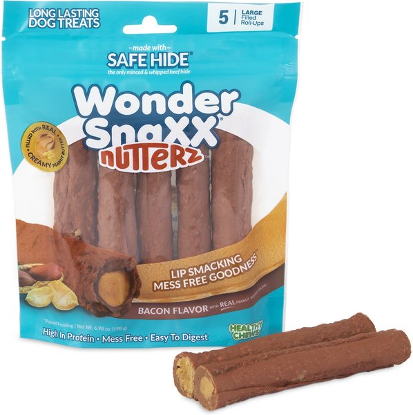 Petmate Wonder SnaXX Nutterz Safe-Hide Bacon Grain-Free Dog Treats, Large, 5 count slide 1 of 4