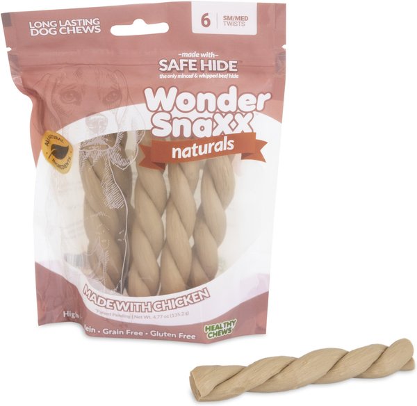 Petmate Wonder SnaXX Naturals Twists Chicken Grain-Free Dog Treats, Small/Medium, 6 count slide 1 of 4