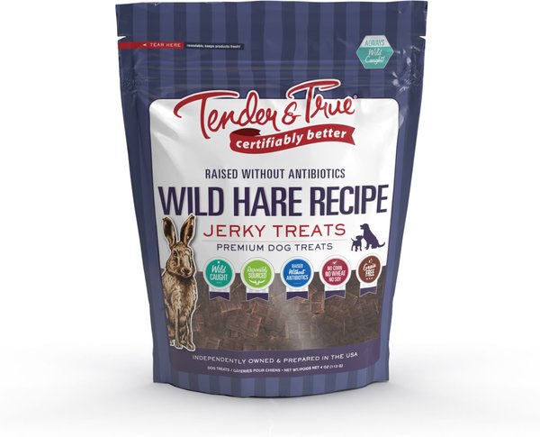 Tender & True Wild Hare Recipe Grain-Free Jerky Dog Treats, 4-oz bag slide 1 of 5