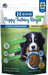 N-Bone Puppy Teething Rings Plus Chicken Flavor Dog Treats, 7 count