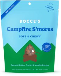 Bocce's Bakery Campfire S'mores Peanut Butter, Carob & Vanilla Recipe Dog Treats, 6-oz bag