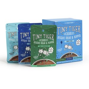 Tiny Tiger, Lickables, Variety Pack, Bisque Cat Treat & Topper, 1.4-oz, case of 12
