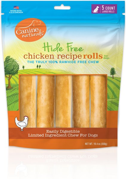 Canine Naturals Hide Free Chicken Recipe Roll Dog Chew, 5 count slide 1 of 9
