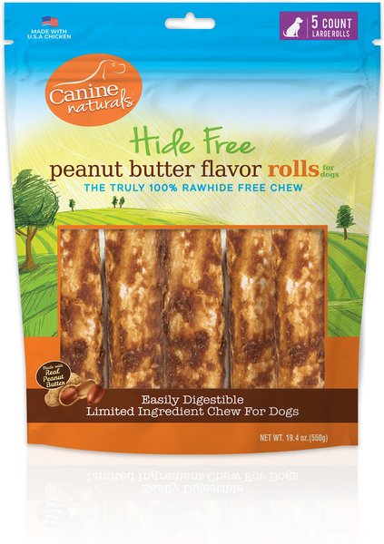 Canine Naturals Hide Free 7-inch Peanut Butter Flavor Roll Dog Chew, 5 count slide 1 of 8