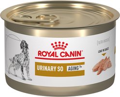 Royal Canin Veterinary Diet Adult Urinary SO Aging 7+ Loaf in Sauce Canned Dog Food, 5.2-oz, case of 24