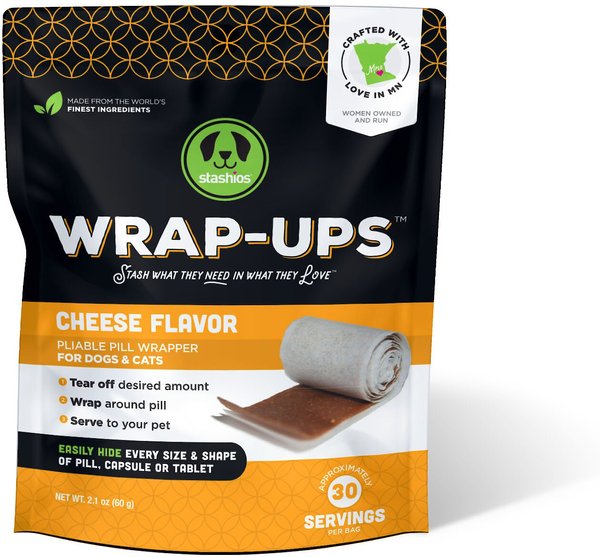Stashios Wrap-Ups Cheese Flavor Grain-Free Dog & Cat Treats, 2.1-oz bag slide 1 of 3