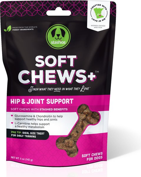 Stashios Soft Chews+ Hip & Joint Support Dog Treats, 5-oz bag slide 1 of 3