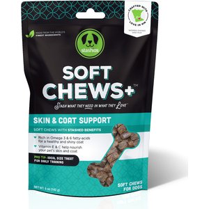 Stashios Soft Chews+ Skin & Coat Support Dog Treats, 5-oz bag