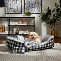 Frisco Buffalo Check Cuddler Pet Bed & Gift Set, Black & White,  Large