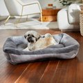 Frisco Herringbone Cuffed Cuddler Dog & Cat Bed, Grey, Large