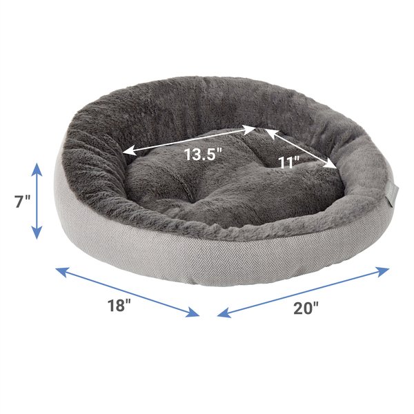 FRISCO Herringbone Hi-Low Cuddler Dog & Cat Bed, Grey, Small - Chewy.com