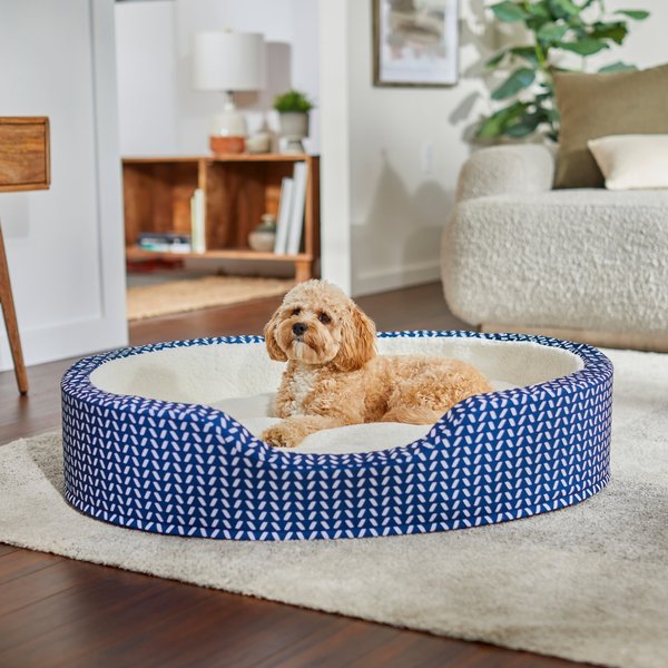 Frisco Ortho Cuddler Dog & Cat Bed, Blue, Large slide 1 of 6