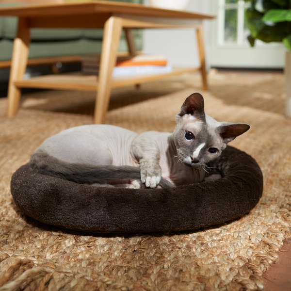 FRISCO SelfWarming Bolster Kitten Bed, Brown