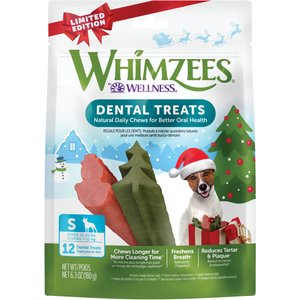 WHIMZEES by Wellness Holiday Dental Chews Natural Grain-Free Dental Dog Treats, Small, 12 count