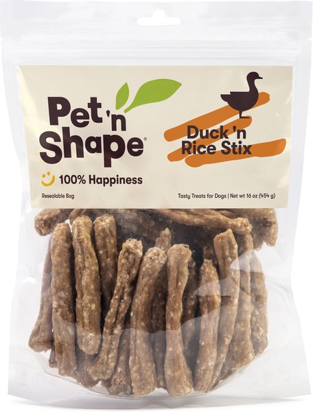 Pet 'n Shape Duck 'n Rice Stix Dog Treats, 16-oz bag slide 1 of 5