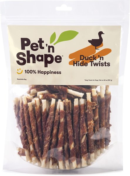 Pet 'n Shape All-Natural Duck Hide Twists Dog Treats, 32-oz bag slide 1 of 5
