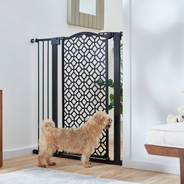 FRISCO Metal Geometric Pattern Extra Tall Autoclose Dog Gate, 41in
