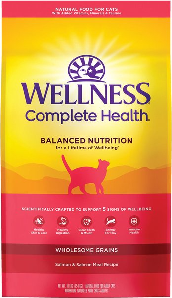 Wellness Complete Health Salmon & Salmon Meal Grain-Free Adult Dry Cat Food