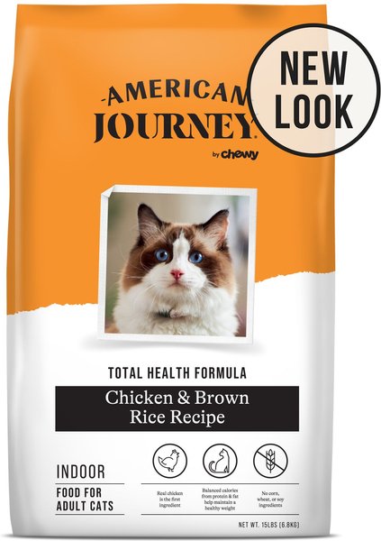 American Journey Indoor Cat Total Health Formula Chicken & Brown Rice Recipe Dry Cat Food, 15lb bag slide 1 of 9