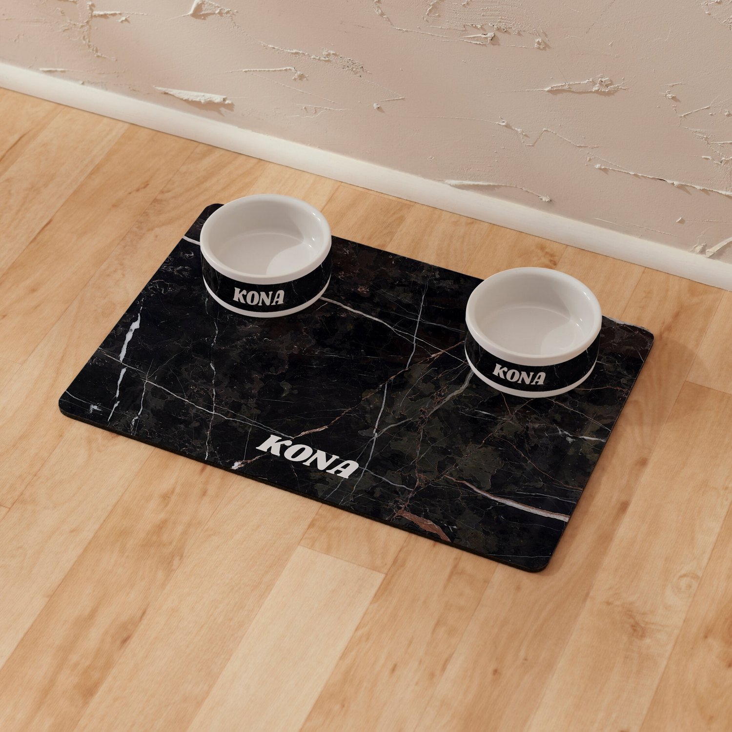 Frisco Dark Marble Personalized Dog & Cat Placemat