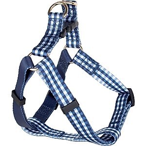 Boulevard Gingham Dog Harness, Navy, Small