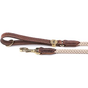 myfamily El Paso Genuine Embossed Italian Leather & Rope Dog Leash, Brown, 4-ft long, 1/3-in wide