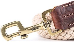 myfamily El Paso Genuine Embossed Italian Leather & Rope Dog Leash, Brown, 4-ft long, 1/3-in wide slide 2 of 4