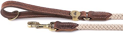 myfamily El Paso Genuine Embossed Italian Leather & Rope Dog Leash, Brown, 4-ft long, 1/2-in wide slide 1 of 4