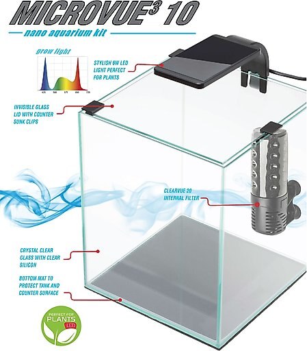 Cobalt Aquatics Microvue 10 Aquarium Kit 10, 2.6-gal
