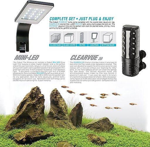Cobalt Aquatics Microvue 10 Aquarium Kit 10, 2.6-gal