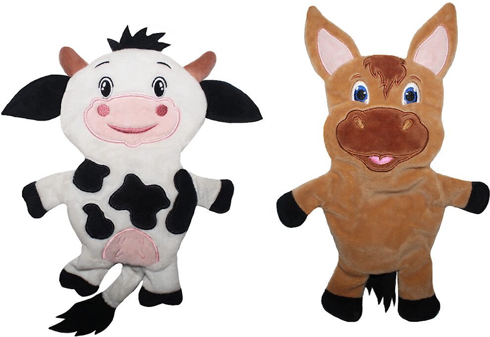 Piggy Poo and Crew Cow & Horse Paper Crinkle Squeaker Toy, 2 count