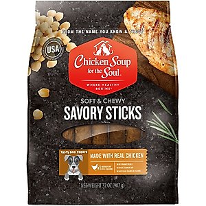 Chicken Soup for the Soul Savory Sticks Real Chicken Soft & Chewy Dog Treats, 32-oz bag