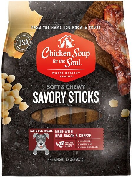 Chicken Soup for the Soul Savory Sticks Real Bacon & Cheese Soft & Chewy Dog Treats, 32-oz bag slide 1 of 5