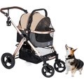 HPZ Pet Rover Luxury Carrier, Car Seat & Pet Stroller, Taupe