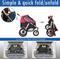 Show in main carousel: HPZ Pet Rover Run Performance Jogging Dog & Cat Stroller, Red slide 6 of 10