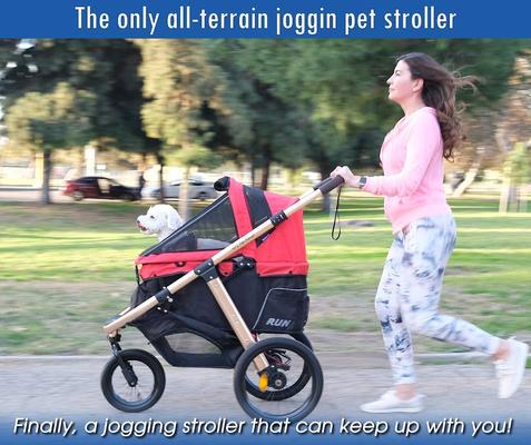 Show full view: HPZ Pet Rover Run Performance Jogging Dog & Cat Stroller, Red slide 8 of 10