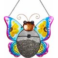 Exhart Metal Mesh Seed Basket Butterfly Bird Feeder