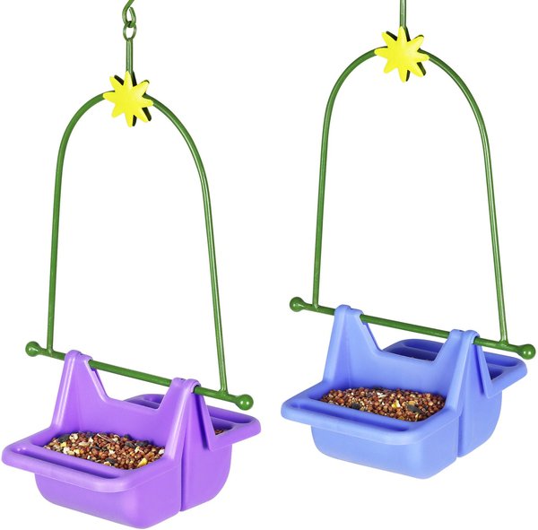 Exhart 2 Piece Hanging Basket Bird Feeder Bluepurple