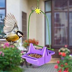Exhart 2-Piece Hanging Basket Bird Feeder, Blue/Purple slide 2 of 8