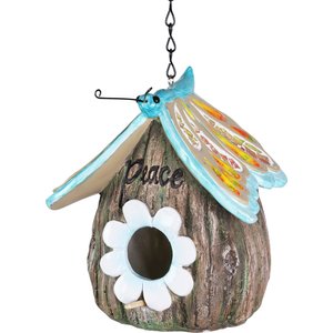 Exhart Butterfly Roof Peace Acorn Hanging Bird House