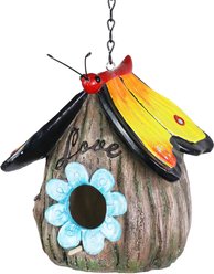 Exhart Butterfly Roof Love Acorn Hanging Bird House