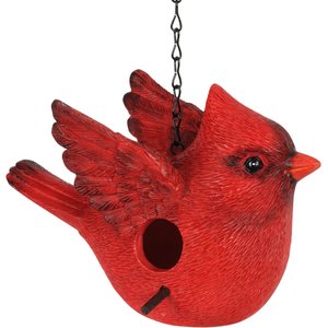 Exhart Red Cardinal Hand Painted Bird House