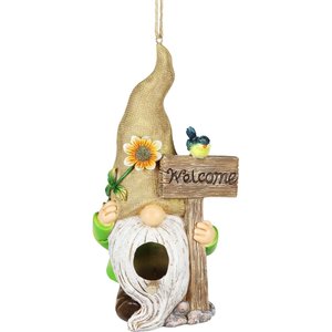 Exhart Welcome Gnome Hanging Bird House