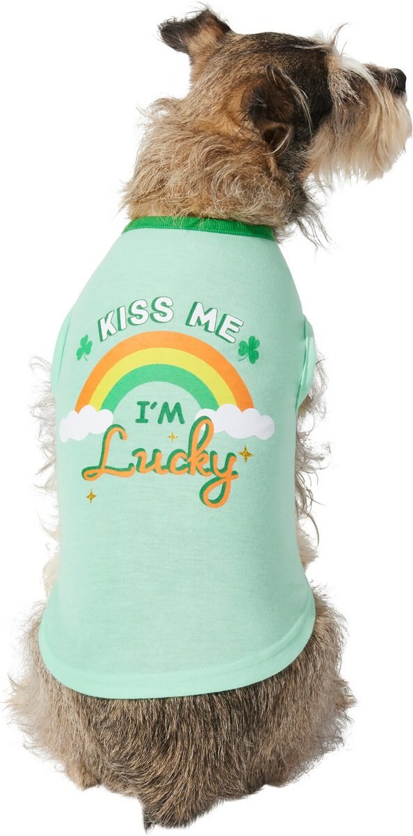 Frisco Kiss Me I'm Lucky Dog & Cat T-Shirt, Green, X-Small slide 1 of 6