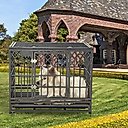 SMONTER Heavy Duty Dog Crate, Dark Silver, 38-in