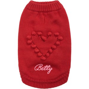 Blueberry Pet For Love of Pets Heart Designer Personalized Dog Sweater, 10-in