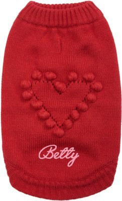 Blueberry Pet For Love of Pets Heart Designer Personalized Dog Sweater, slide 1 of 1