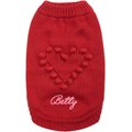 Blueberry Pet For Love of Pets Heart Designer Personalized Dog Sweater, 16-in